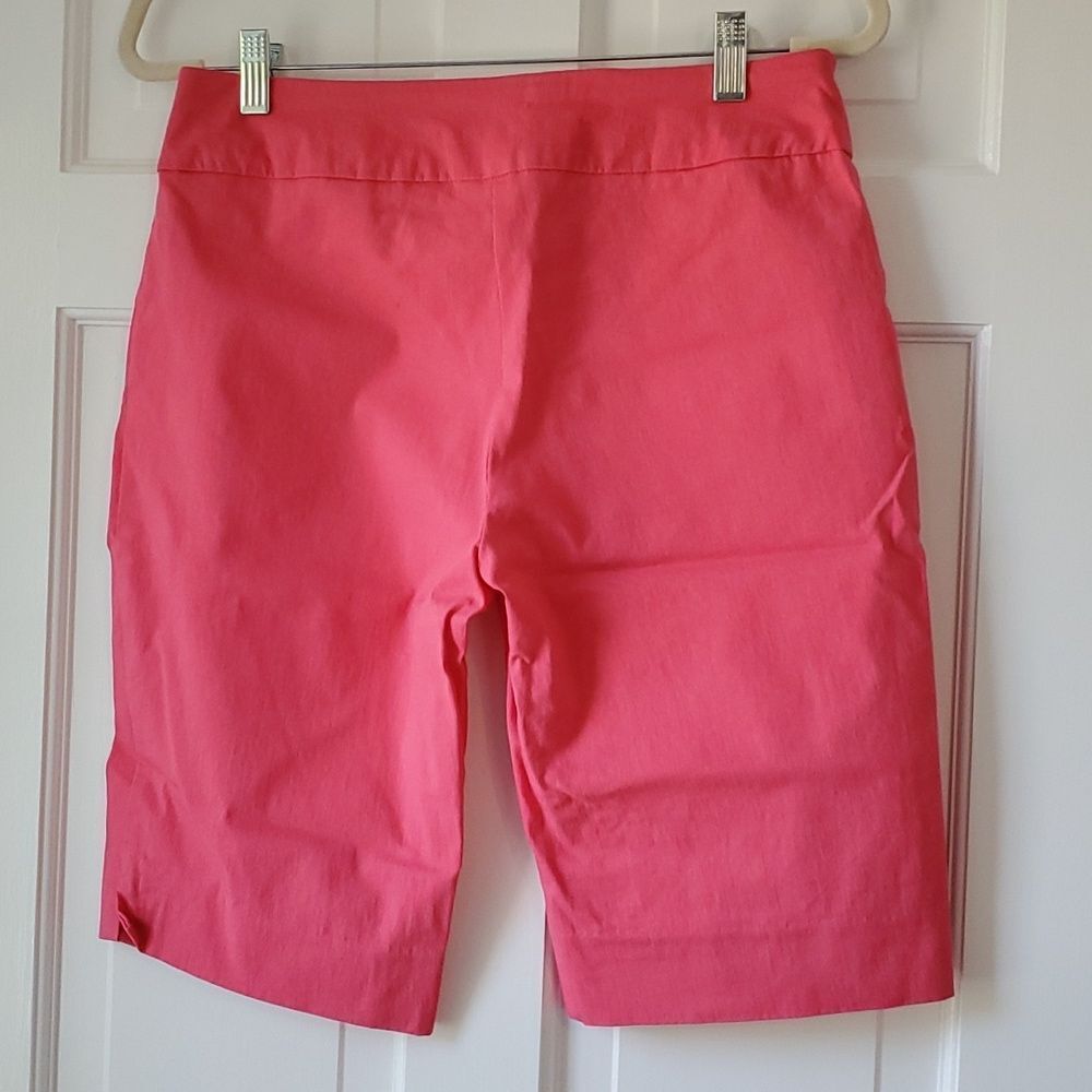 ZAC & RACHEL PINK PULL ON ELASTIC BERMUDA SHORTS LONG INSEAM FLAT FRONT 10 - Picture 2 of 6